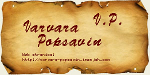 Varvara Popsavin vizit kartica